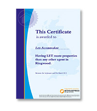 Nethouseprices.com Property Letting Award - Certificate